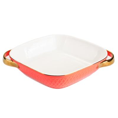 China High quality ceramic Factory Price Retangular Baking Pan Ceramic Baking Pan Ceramic And Ceramics Baking Pan for sale