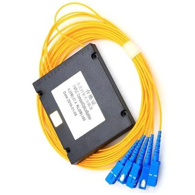 China Telecommunication Networks FTTH 1*16 Fiber Optic Splitter 1*2*4*8*16*32 With SC UPC Connector ABS Box for sale