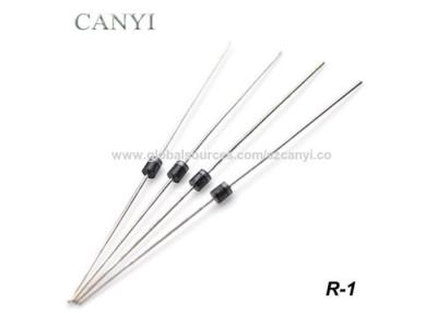 China 50 - 1000V High Efficiency Diode 1H1 - 1H8 1.0A Through Hole Diode With R-1 Case Axial Leads for sale