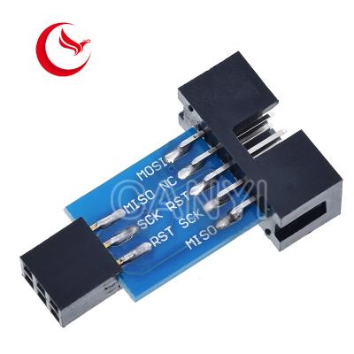 China ISP Converter 10-6 Pin FR4 Adapter Board For AVRISP MKII USBASP STK500 for sale