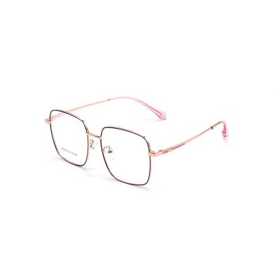 China Fashion Light Design Metal Optical Glass Custom Square Unisex Eyeglasses Frame for sale