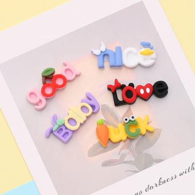 China Popular Europe Letters Resin Cabochon Flatback Phone Case Decoration Craft Diy Scrapbooking Jewelry Hair Accessories Charms for sale