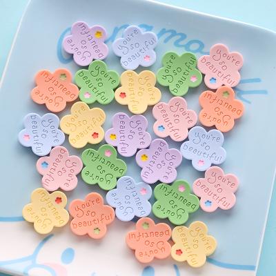 China High Quality Europe Micro Letter Flower Five Petal Resin Flat Back Earring Jewelry Craft For Accessories for sale