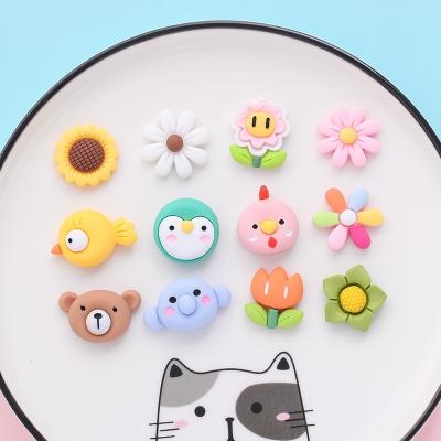 China New Europe Style Cartoon Cute Miniature Flower Diy Resin Jewelry Accessories Animal Craft Decorations for sale