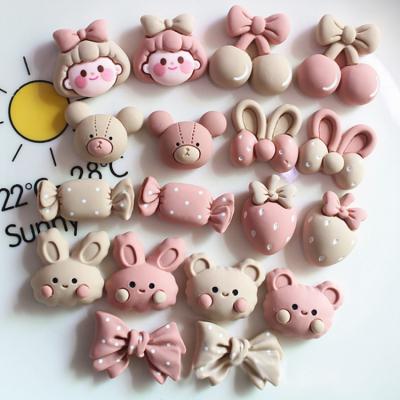 China Hot Selling Europe DIY Handwork Hair Bow Decoration Mix Bear Rabbit Pattern Resin Flatback Cabochon Animal Charms for sale