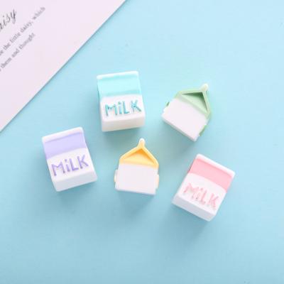 China Europe Resin Crafts Accessories Simulation Milk Carton Flatback Cabochon Food Diy Resin Decoration for sale