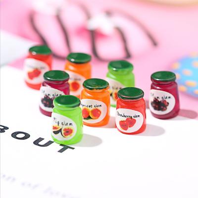 China Europe Personality 3d Creativity Uniquely Designed Miniature Jam Bottle Resin Accessories Diy Jewelry Parts for sale