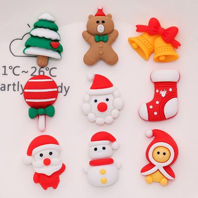 China Europe Mix Resin Flatback Cabochons 3D Sticker Christmas Tree Santa Gift Deer Head For Christmas Jewelry Making Keycharm for sale