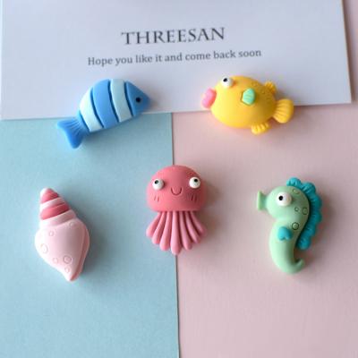 China Europe Mixed Fish Seahorse Flat Back Octopus Resin Seashell Cabochon Ocean Open Miniatures Dollhouse Hair Bows Accessories for sale