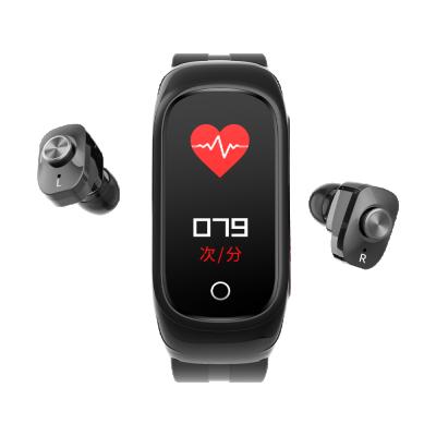 China S300 Smart Bracelet Sport tracker Handsfree Earbuds with Smart Watch 2 in 1 Wireless Earphone for sale