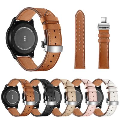 China Traditional watch belts 22mm 20 mm smart watch band leather straps for Samsung Huawei Garmin watch for sale