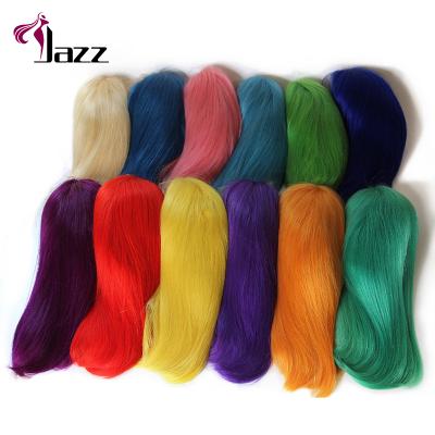 China Different Colors Body Wave Blonde and Red Green Hair Lace Front Wig,Brazilian Rainbow Bright Full Lace Hair Pre Colored Wig for sale