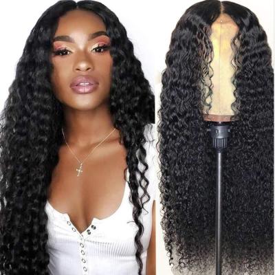 China Burmese Straight Deep Curly Lace Closure Sheer Wig, Private Label Body Wave Deep Curly Hair Lace Closure Wig for sale