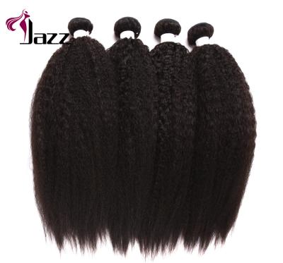 China Tangle Double Grade Hair 10a Curly Yaki Straight Hair Extension Drawn Weft Brazilian Hair Bundles for sale