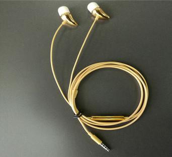 China 2017 best sellers metal earphone mobile-phone headphone pepper earphone fashion gloden headphone for sale