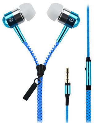 China 2017 best sellers metal earphone mobile-phone headphone zipper earphone fashion gloden headphone for sale