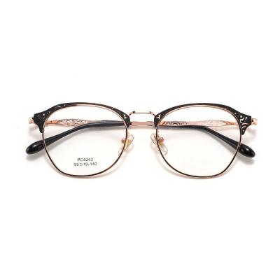 China New full eye fashion frame metal glasses frame retro anti blue light glasses wholesale for men and women for sale