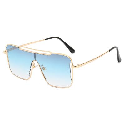 China Fashion Sunglasses BEST QUALITY European and Metal Big Frame UV400 Gradient Color Big Frame UV400 Hollow Trend Trend Fashion One Piece Sunglasses for sale