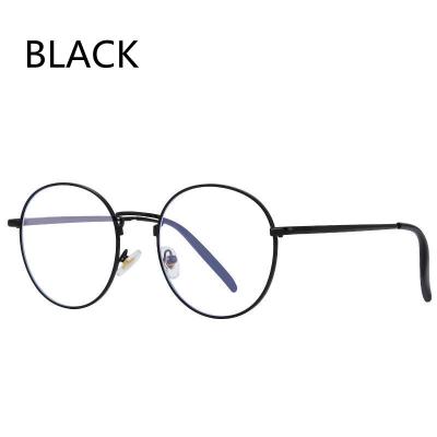 China Hot Sale Retro Metal Frame Spring UV400 Round Hinge Unisex Anti Sight Blue Light Eye Glasses for sale