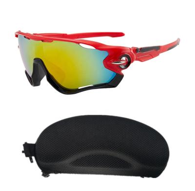 China NEW Ultraviolet Proof Wide Mirror Set Sports Cycling Sunglasses CE UV400 Glass Luxury Environmental MATERIAL With EVA Case for sale