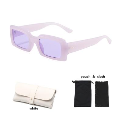 China 2021 European and American hot sale square fashion square frame rice nail candy color anti-glare small sunglasses for men and women for sale