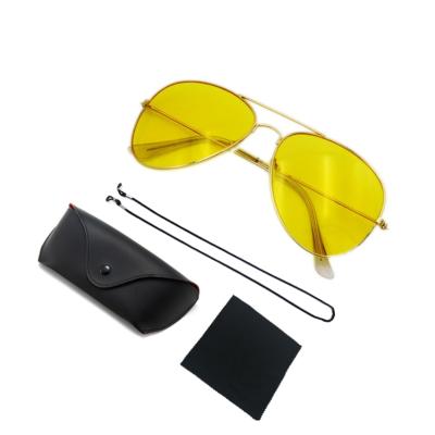 China New Design Premium Metal Frame UV400 CE Leather Case Cleaning Cloth 4 Rope In 1 Set Soft Nose Glasses Sunglasses Night Vision For Training for sale