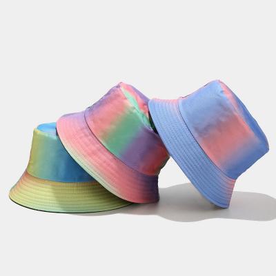 China New Contrast Color Soft Comfortable European And American Fisherman Hat For Women Fashion Leisure Foldable Outdoor Double Sided Wear Bucket Hat for sale