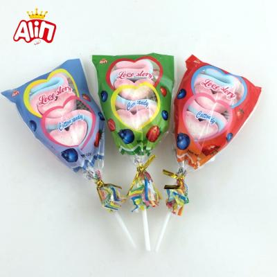 China Natural Sweetheart Shape Strip BBQ Marshmallow Lollipop Candy for sale