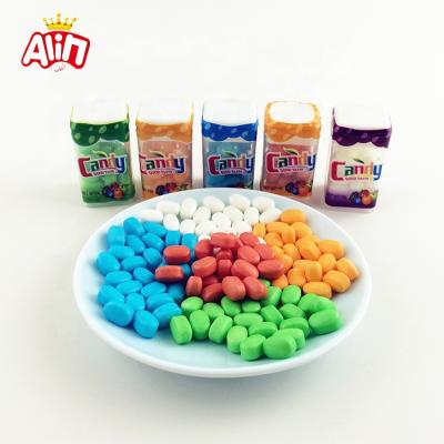 China Natural good taste small square bottle with six flavor tablet fruity hard candy for sale