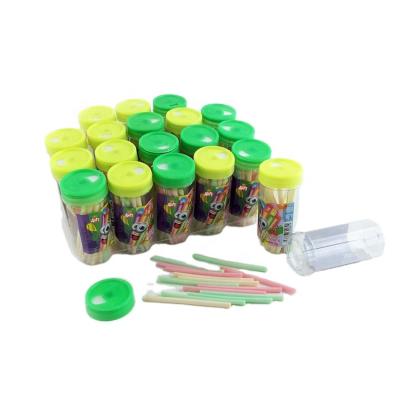 China Home Useful Natural CC Fruit Flavor Toothpick Bottle Colorful Stick Candy for sale