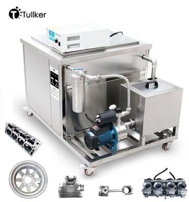 China Tullker 264L Filter Unit Industrial Ultrasonic Cleaner 500L Bath Engine DPF Automatic Parts Oil Rust Degreaser Cleaning Machine for sale