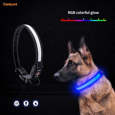 China Lights White Dog Collar With RGB Colorful Multiple Color Pet Collar Amazon Hot Selling Flashing Light Dog Collars for sale