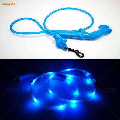 China Automatic Portable Led Retractable Dog Rope Thoughtful Dog Lead Retractable Leash 5M With Poop Bag Dispenser And for sale