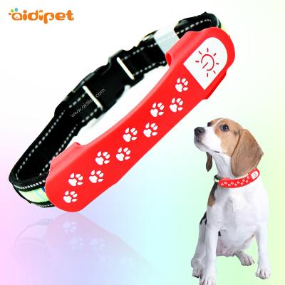 China Detachable Waterproof Led Silicone Dog Collar Leash Light Dog Pet Collar Leash Accessory for sale