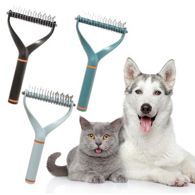 China Viable Brush Comb Dogs Professional Quality Pet Grooming Metal With Silicone Cover Dog Comb Brush for sale