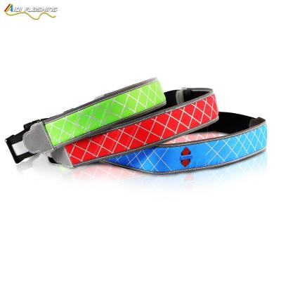 China Modern Lightweight Running Belt With Led USB Rechargeable Battery Water Resistant Running Belt For Night Jogging for sale