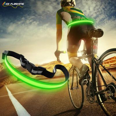 China Universal reflective running led posture belt for night sport activities leather led posture belt for cycling for sale