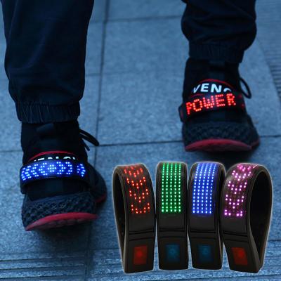 China Flashing Shoe Light Night Running Safety Light Up LED Shoe Clip Light With Different Patterns Led Screen Shoe Clip Light for sale