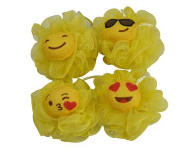 China EXFOLIATE 2021 New Arrival Yellow Anti Microbial Fungus Bath Shower Spa Bubble Mesh Sponge Loofah Body Blow Beauty Massage Accessories for sale