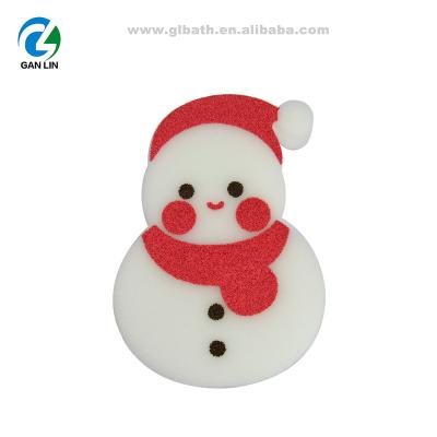 China 2021 New Product Beauty Bath Exfoliating Clean Snowman Shape Bath Bubble Sponge Shower Sponge for sale