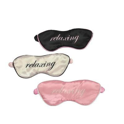 China Keep away the sun for sleep newcomer soft satin logo printing custom pattern daily travel sleep eye mask accessories for sale