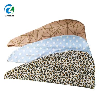 China QUICK DRY Printing Soft Strong Pattern Water Absorption Polyester Microfiber Hair Turban Towel for sale