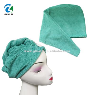 China Water Absorption Soft QUICK DRY Strong Different Color Polyester Microfiber Hair Turban Towel for sale