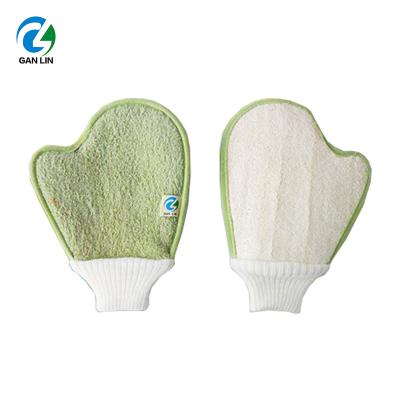 China EXFOLIATING GL-L006 remove natural loofah from dead skin exfoliating gloves for sale