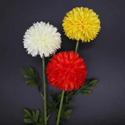 China High Quality Plastic Pompom Silk Mum Artificial Flower Bouquet Flower OEM for sale