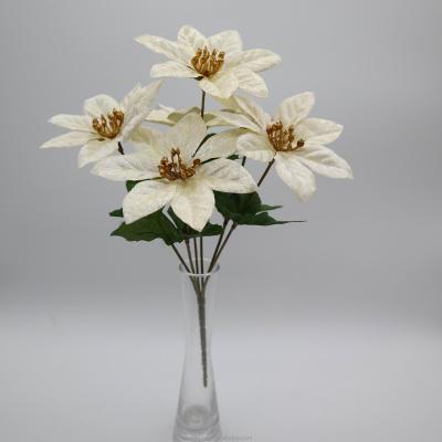 China High Quality Plastic Artificial Flower Christmas Day Flower For Decorative Table for sale