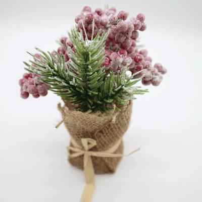 China Beautiful Home Christmas Colorful Berry Pot For Christmas Day Christmas Artificial Flower Decoration for sale