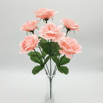 China Beautiful Flower Colorful Silk Rose Wedding Decoration Artificial Flower Valentine's Day Gift Customized OEM for sale