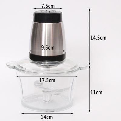 China 2L Meat Vegetable Grinder Easy Glass Chopper Electric Food Chopper Food Processor for sale