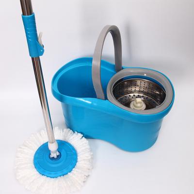 China Sustainable Automatic Spin Broom Hand Free Household Wooden Floor Cleaner Microfiber Pads Floor Mop With Magic Bucket Mop for sale